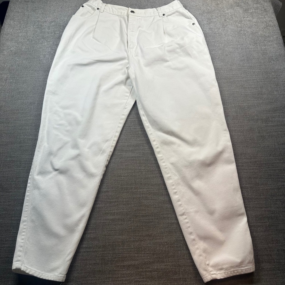 Levis 900 Series Jeans Womens 18 White Good Vintage High Waisted Pleated Tapered